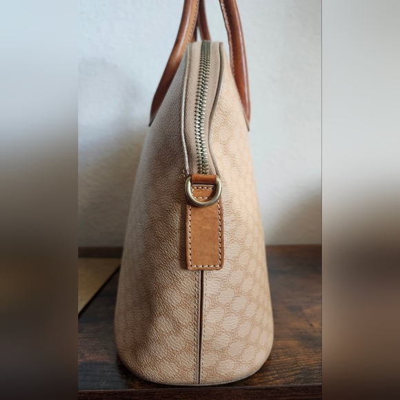 Céline Vintage Macadam Canvas Hand Bag PVC Leather Beige - Picture 4 of 16